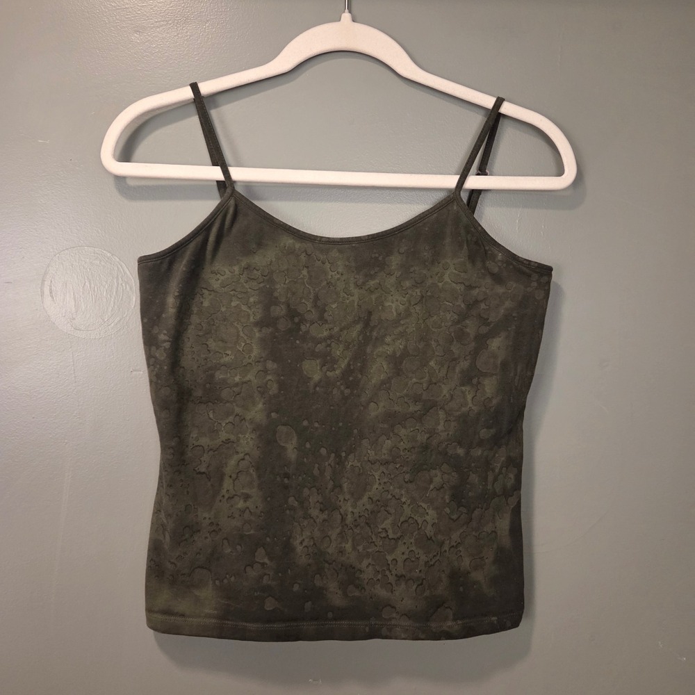 Vintage H&J Women's Cropped Camisole Size S Green Tank Top 90s Y2k